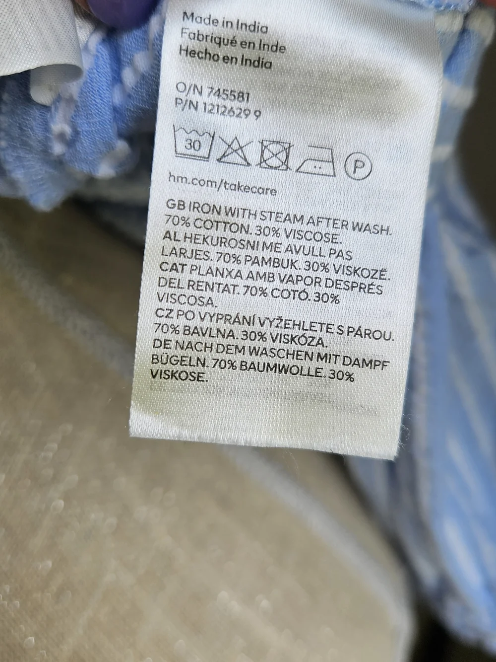 H&M Pale Blue Ruffled High-Neck Blouse - Picture 7 of 7